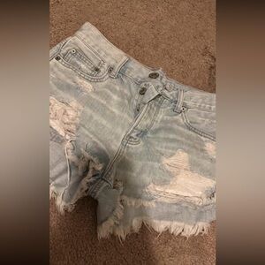 American Eagle Blue Distressed Jean Shorts